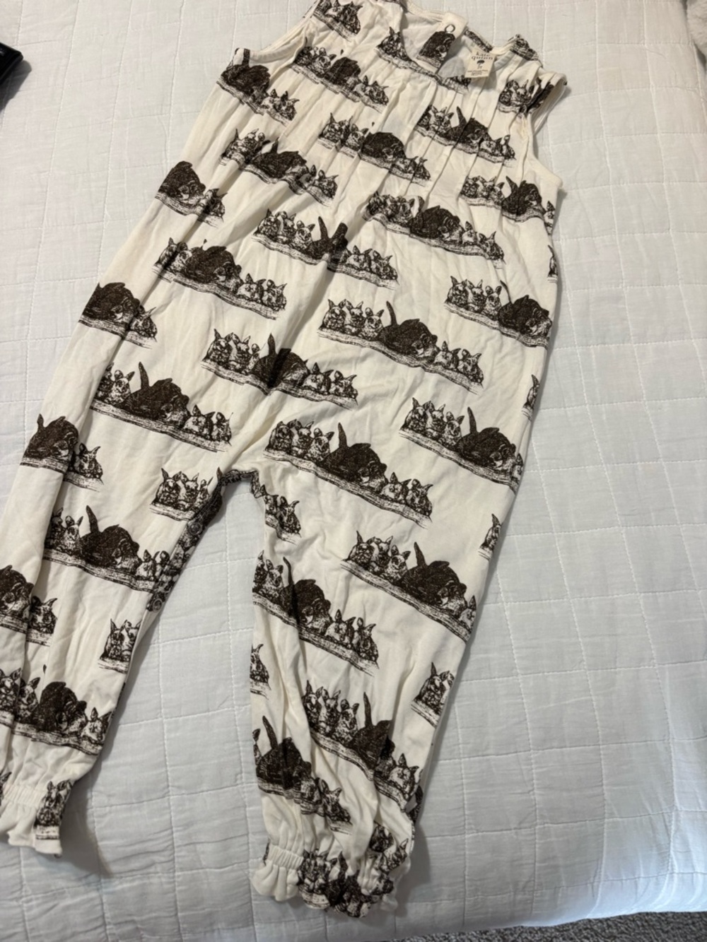 Kate Quinn Jumpsuit with Brown Bunny Print